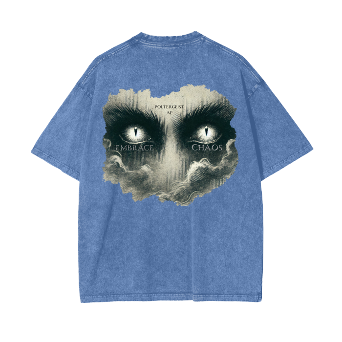 Poltergeist Embrace Chaos Acid Wash Oversize T-Shirt