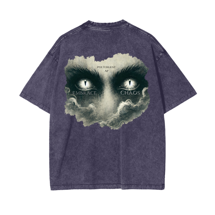 Poltergeist Embrace Chaos Acid Wash Oversize T-Shirt