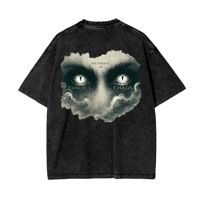 Poltergeist Embrace Chaos Acid Wash Oversize T-Shirt