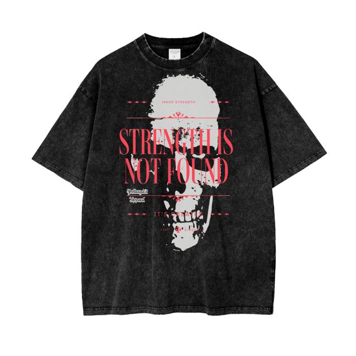 "Find Strength" Acid Wash Oversize Tee